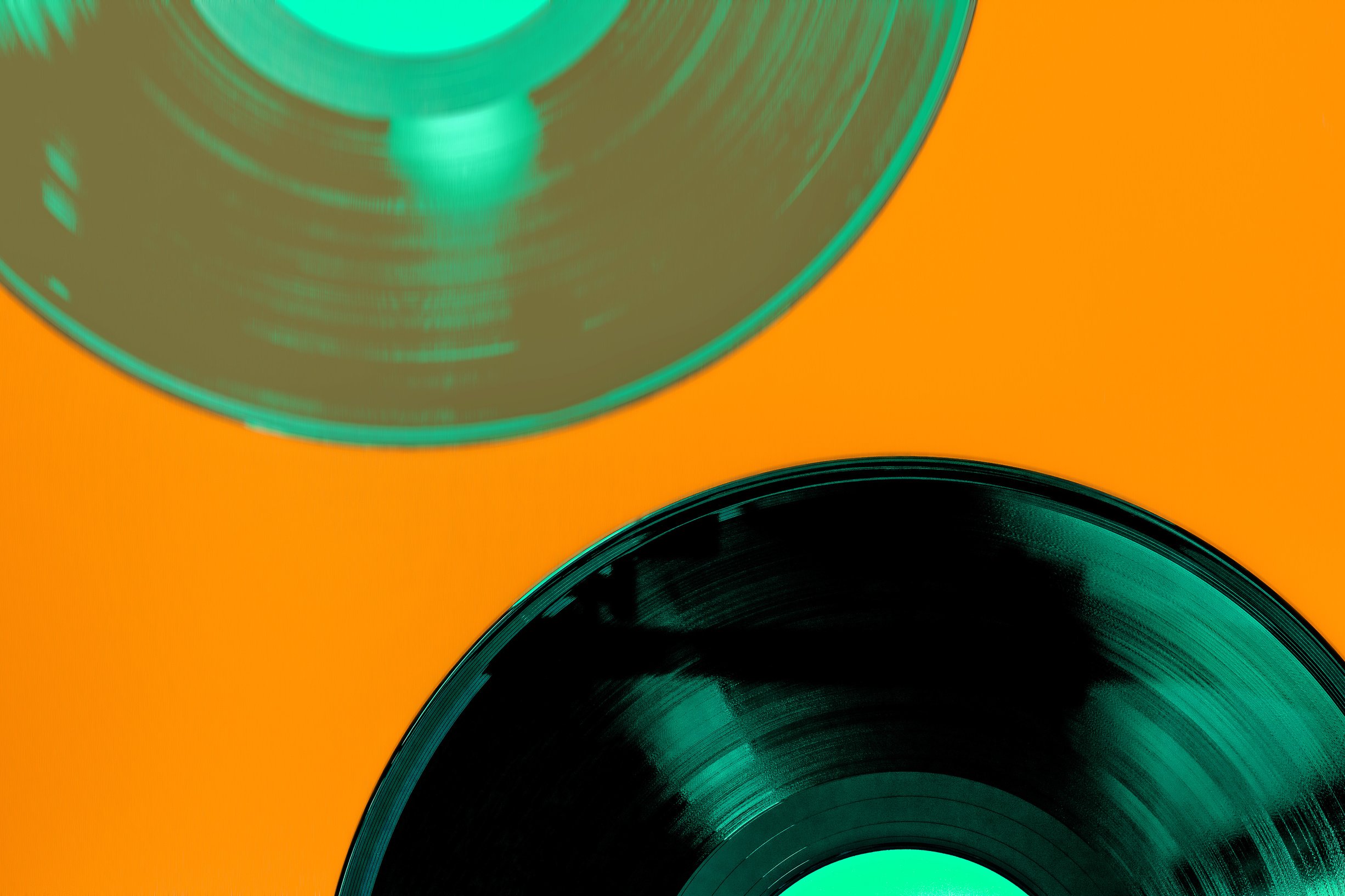 vinyl plates with copyspace. vinyl records dj culture concept. party promotion mockup background